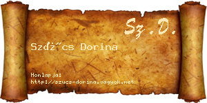 Szűcs Dorina névjegykártya
