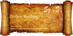 Szűcs Dorina névjegykártya